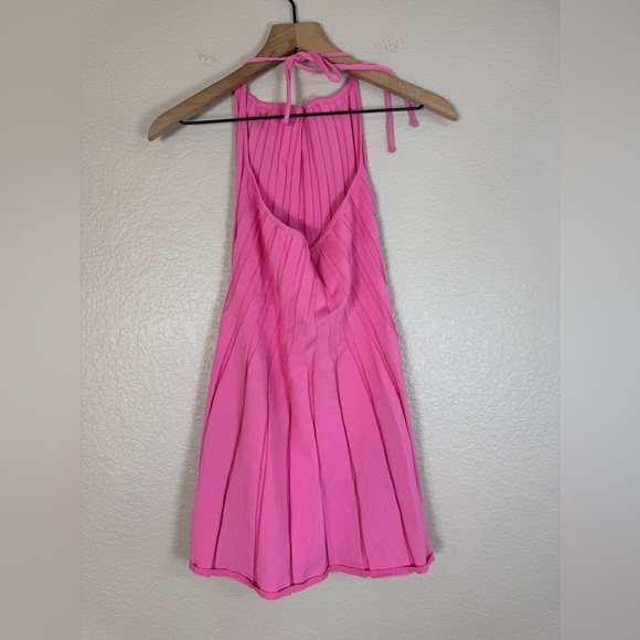 Meshki Koa Halter Knit Mini Dress in Bubblegum Pink size XL - Picture 8 of 10